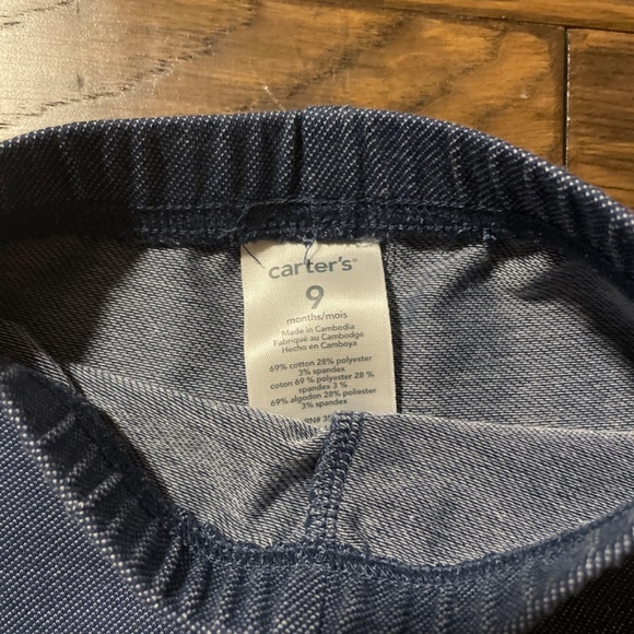 New Carter’s 2 pack bike shorts blue grey heart print size 9 months - Picture 4 of 5